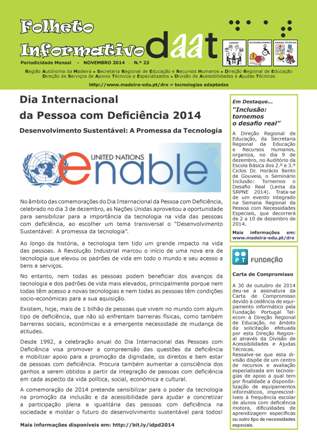 Dia Internacional da Pessoa com Deficiência 2014 - Desenvolvimento Sustentável: A Promessa da Tecnologia